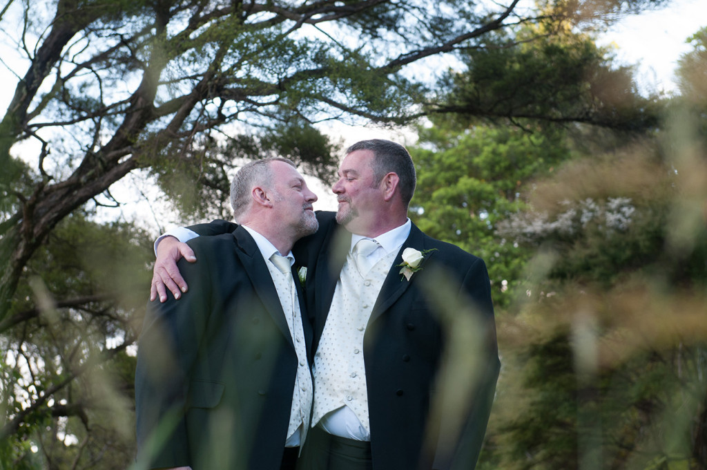 The couple gaze at each other lovingly Homosexual Wedding Auckland Photographer Anais Chaine