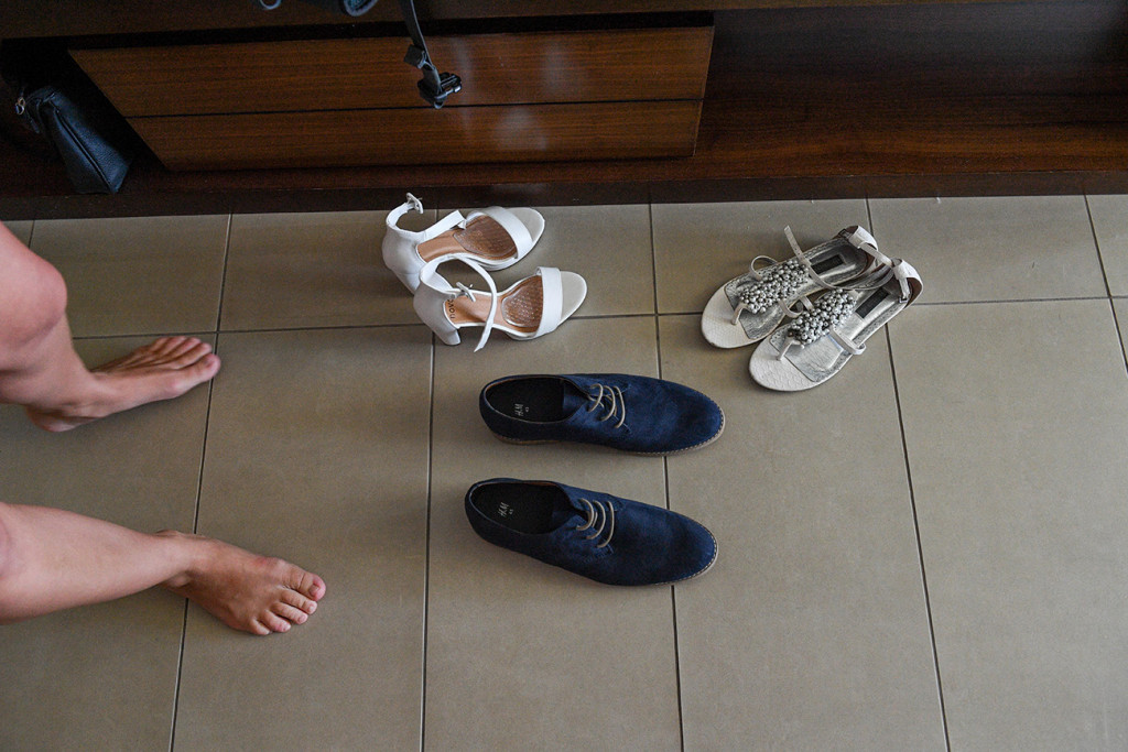 White heels in Fiji Elopement wedding