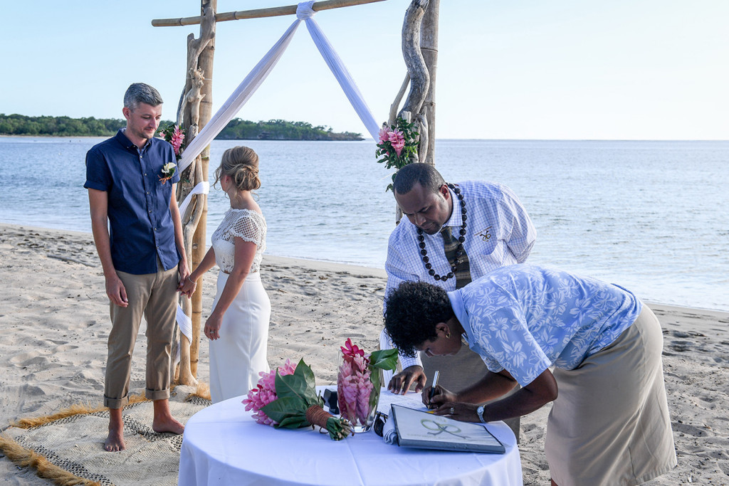 Witness at Yatule Fiji elopement beach wedding