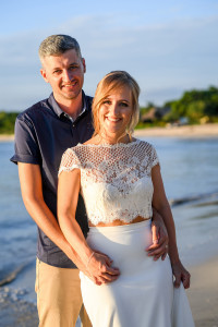 Happily eloped bride and groom in Yatule Resort Fiji