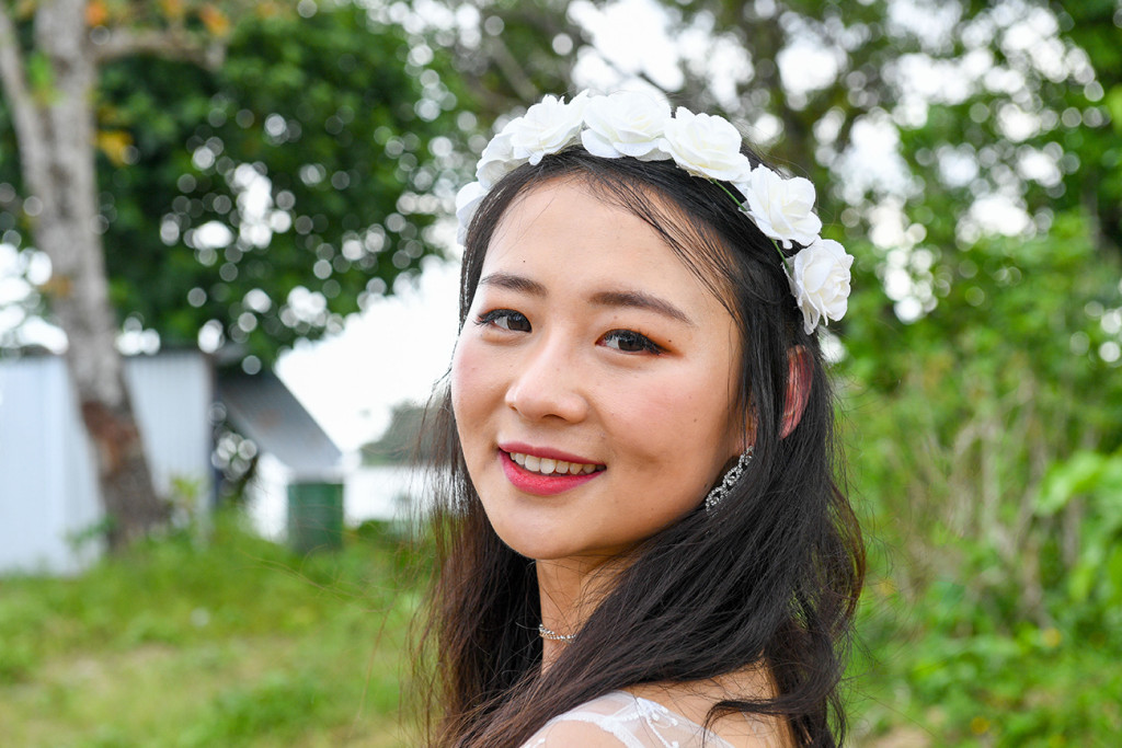 Stunning closeup of Asian bride in Warwick Fiji