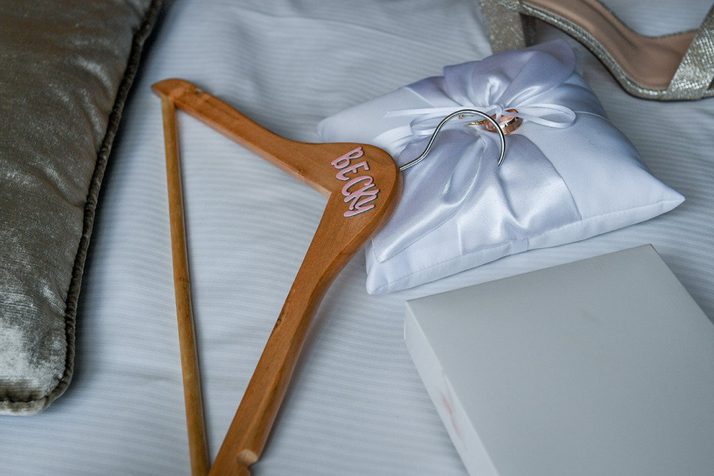 Customised wedding hanger for the bride.
