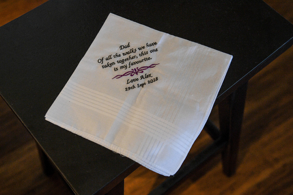 Embodied handkerchief from the bride for her dad