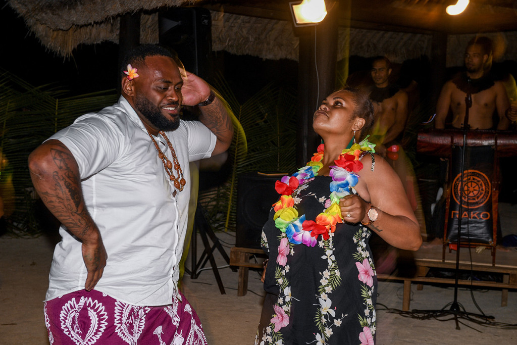 Family members join in the Fiji dances