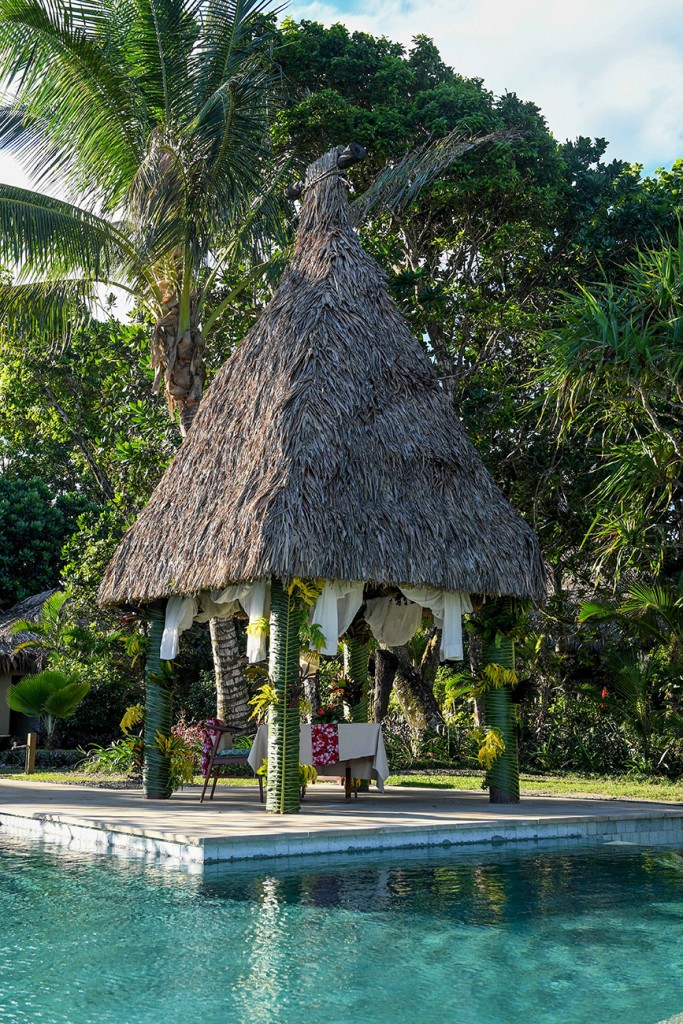 Simple traditional Fiji hut at Nanuku Fiji