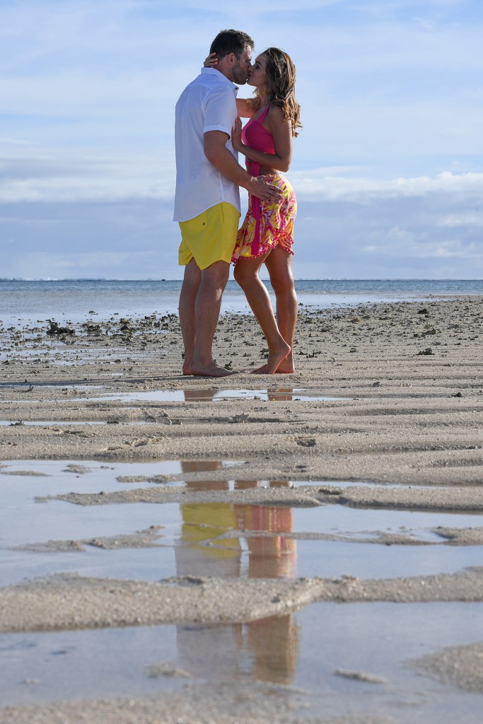 A passionate kiss shared on the beach at Nadi Fiji