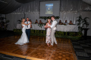 The newly weds share first dances with their parents