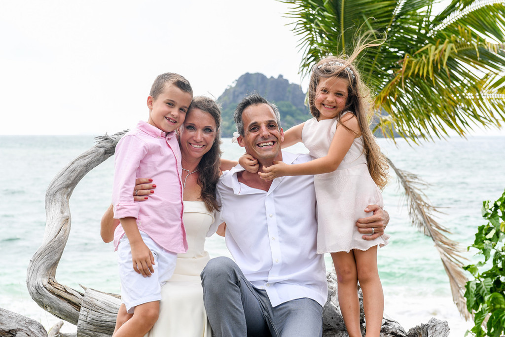 Family photography at Vomo Island resort, Fiji