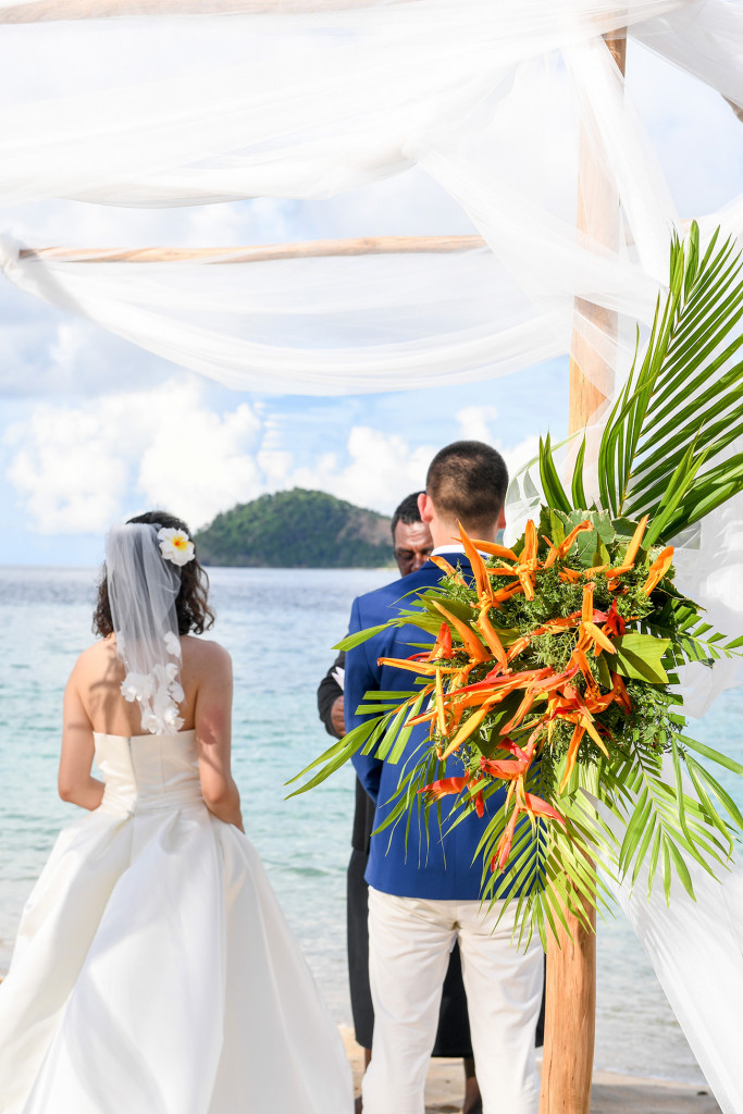 tropical flowers to decorate the wedding ceremony at Paradise cove island resort, Yasawas, Fiji