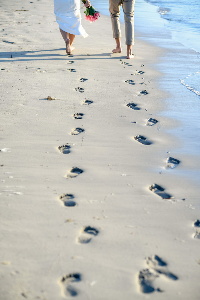 Eloped Footsteps in Yatule Fiji Resort Beach