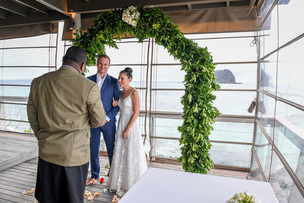 Family wedding ceremony at the Vomo Island Resort Fiji