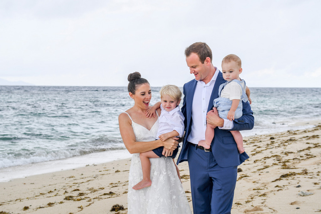 Happy family wedding at Vomo Island Resort Fiji