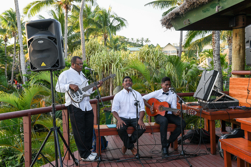 Fiji band singing at the reception at the Outrigger Fiji