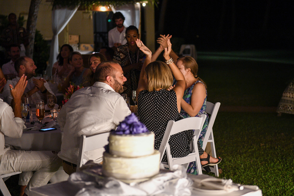 Guests celebrate at the Outrigger beach resort