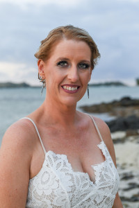 Mid close up of Fiji Island Bride