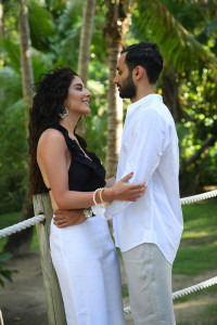 Arab couple in their honeymoon in Tropical Fiji