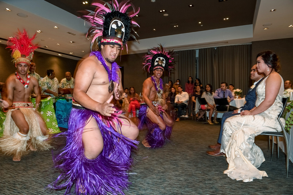Traditional Polynesian dance performed at the wedding in Sofitel Auckland
