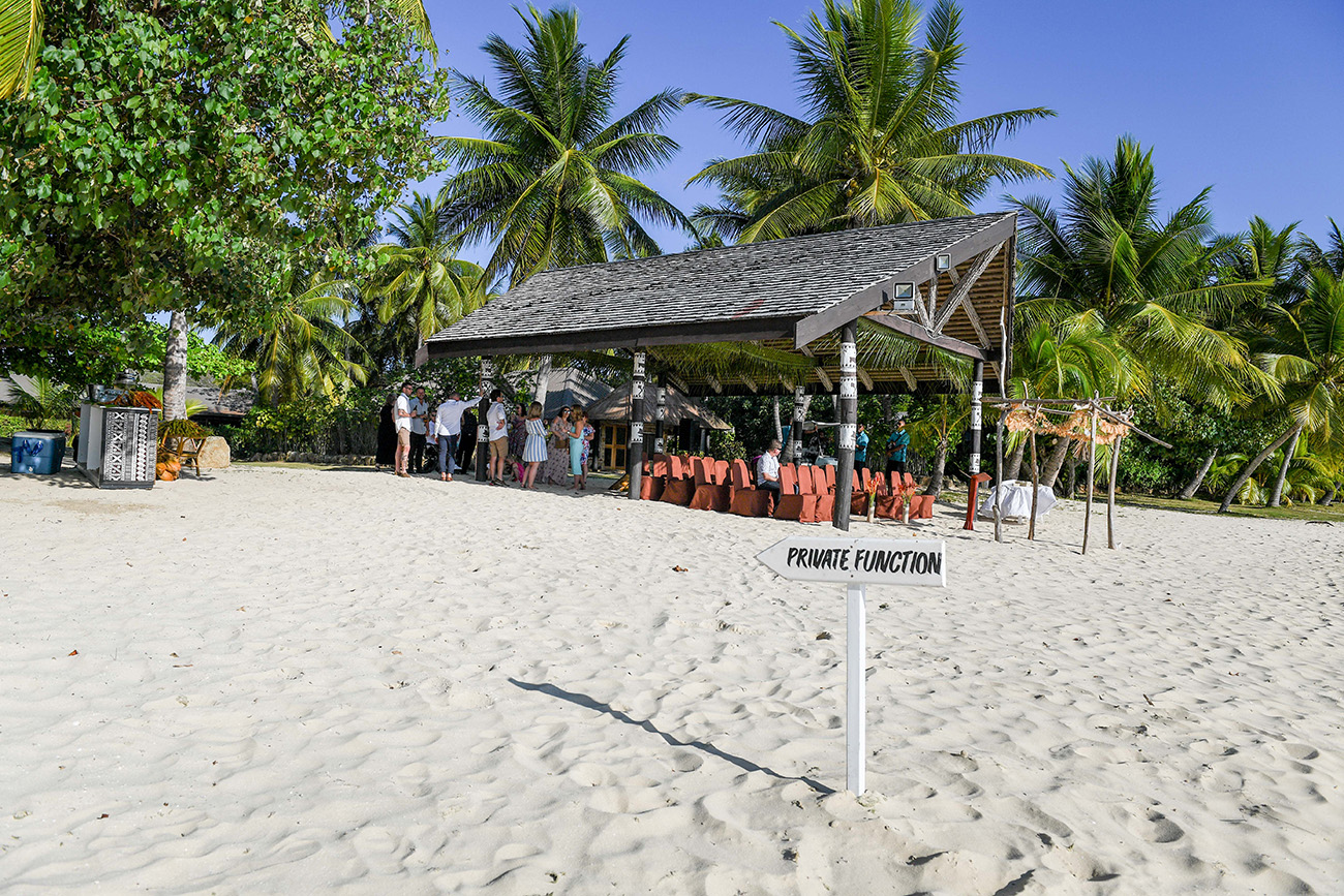 Landscape view of the wedding venue at the Plantation Island Resort Fiji