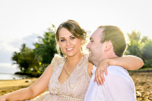 Laugh in the sunset by the bride and groom at Naviti Fiji