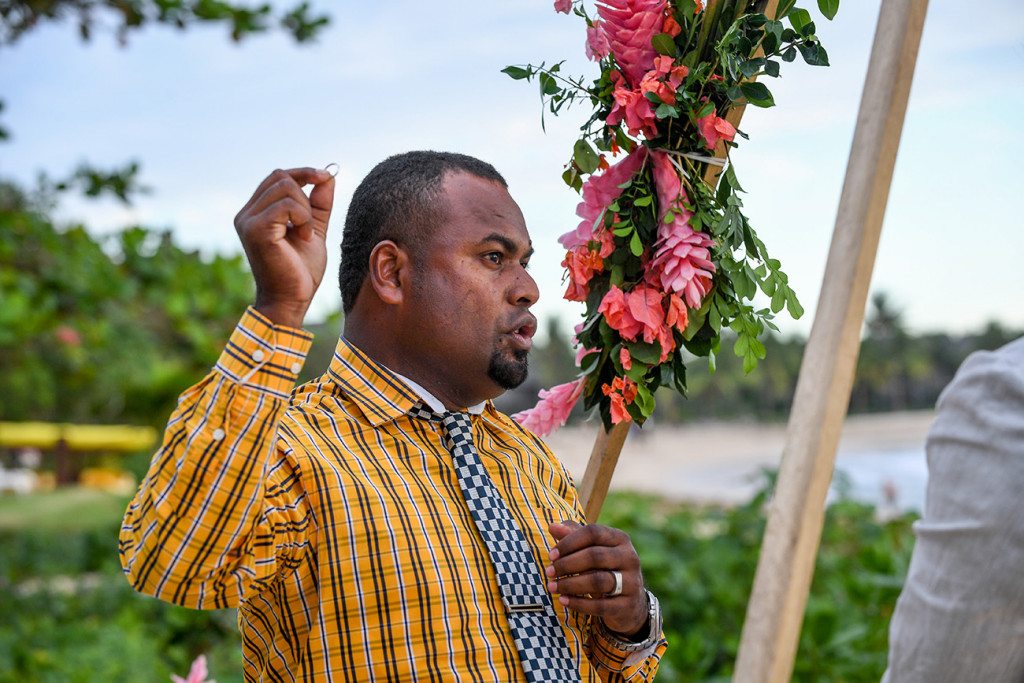 Passionate Fiji celebrant officiates elopement wedding at Yatule Resort