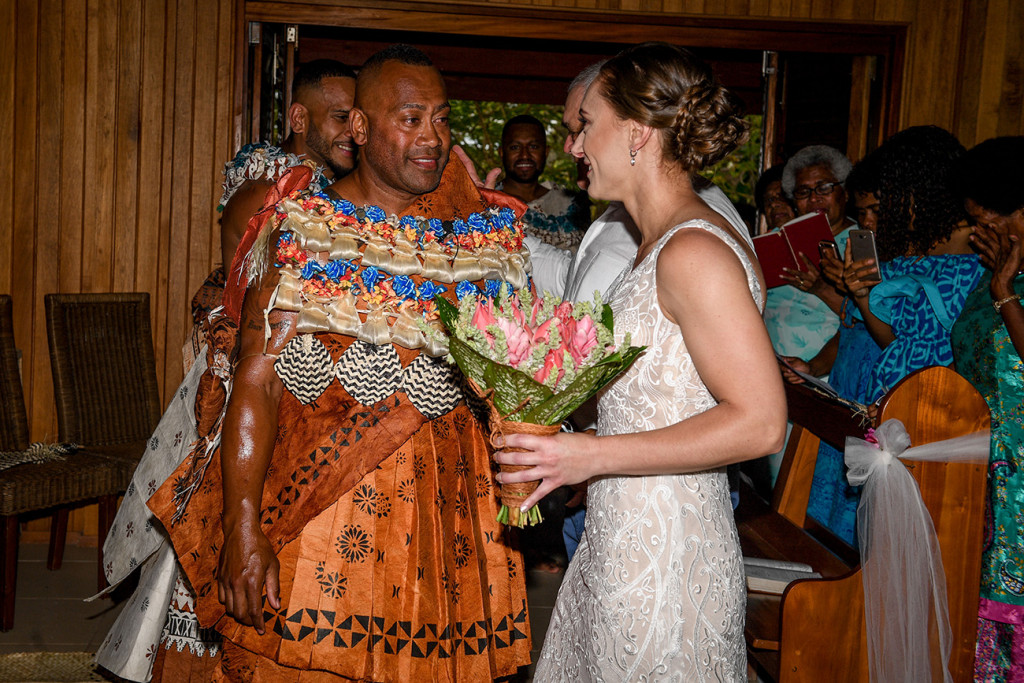 The eager Fiji groom finally meets his bride at the altar