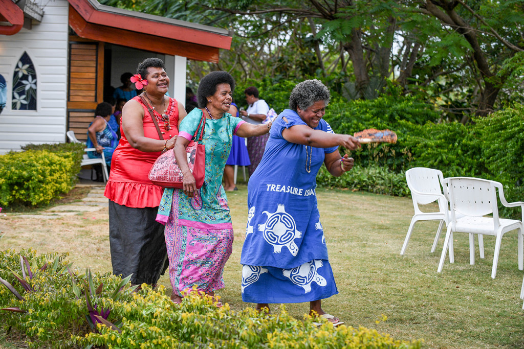 The Fiji family dance in celebration of their son's marriage