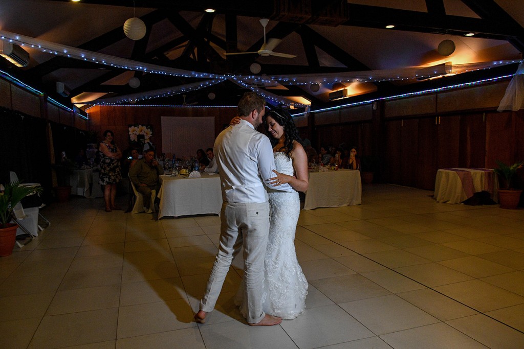 The newly weds take to the floor for their first dance as a married couple