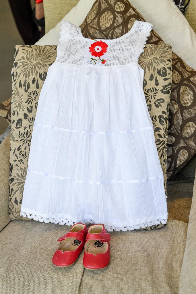 Cute red and white flower girl dress