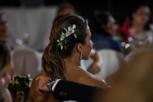 The stunning bride at the outdoor reception