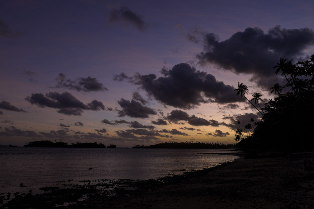 A breathtaking purple Fiji sunset